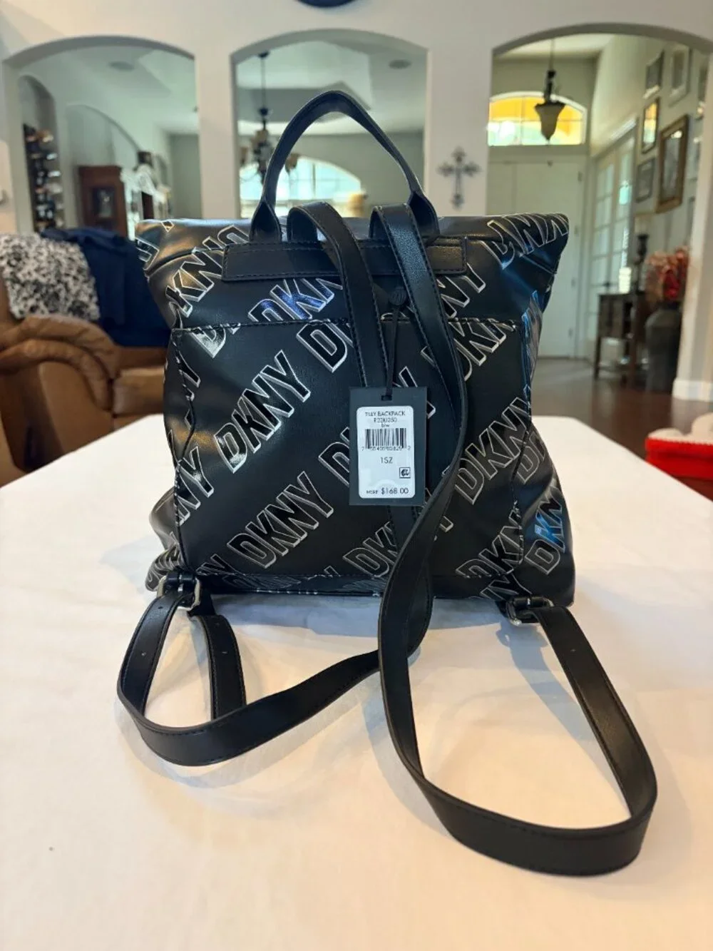 *Brand NEW* DKNY Tilly Foldover Backpack Black & White